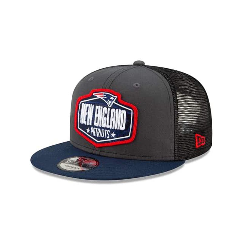 NFL New England Patriots Draft 9Fifty Snapback (QBF6032) - Grey New Era Caps